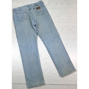 Vintage Wrangler Cowboy Jeans 36x34 Light Blue 13MWZGH Western Made In USA 80s